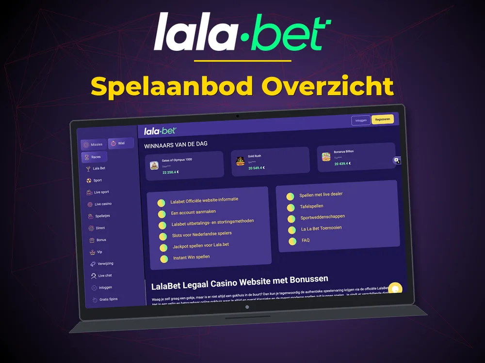 lalabet - Spelaanbod Overzicht